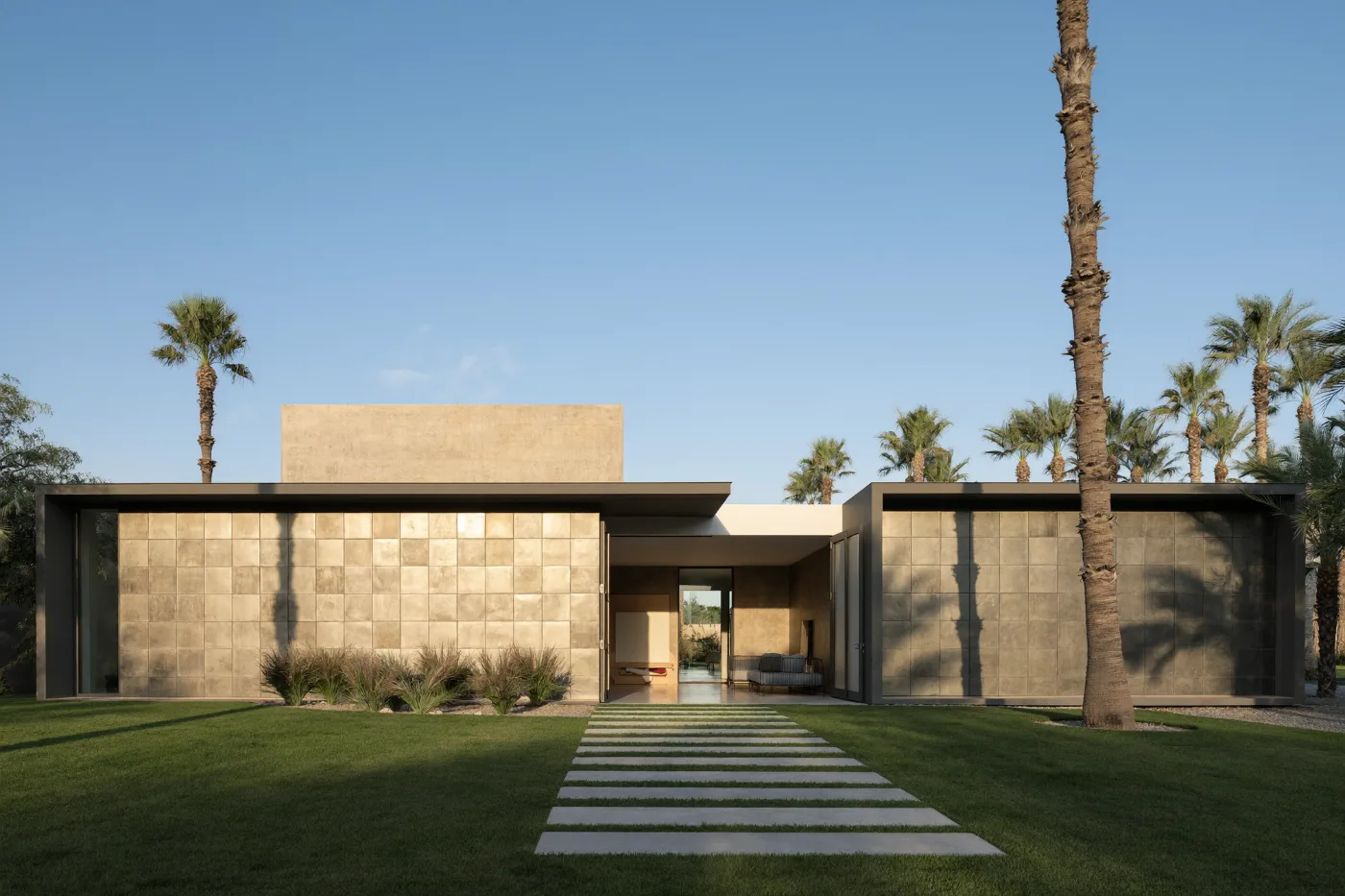 Completed villa exterior clad in aluminium composite panels