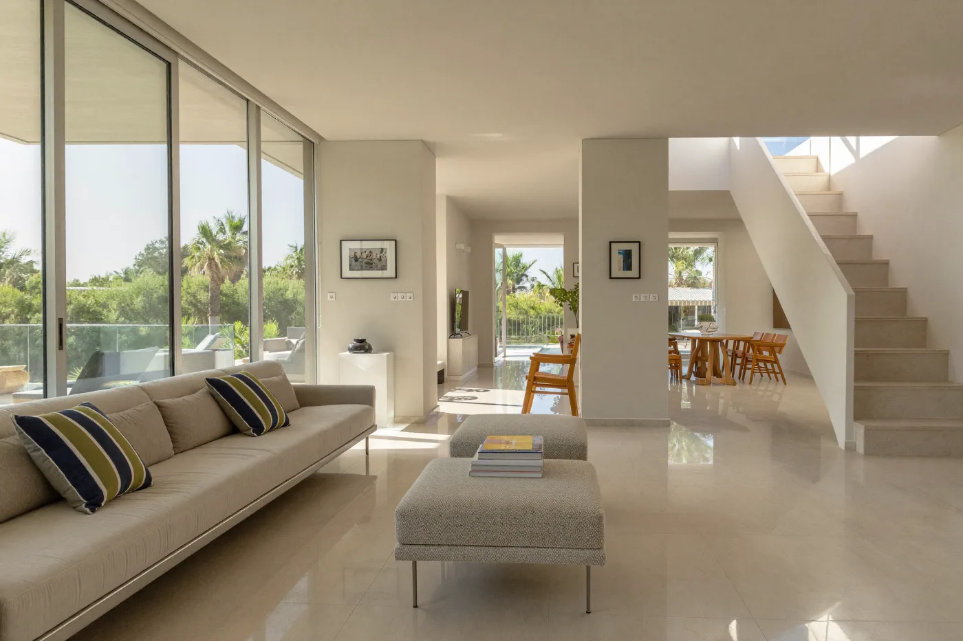 Spotless villa living room after a professional deep clean